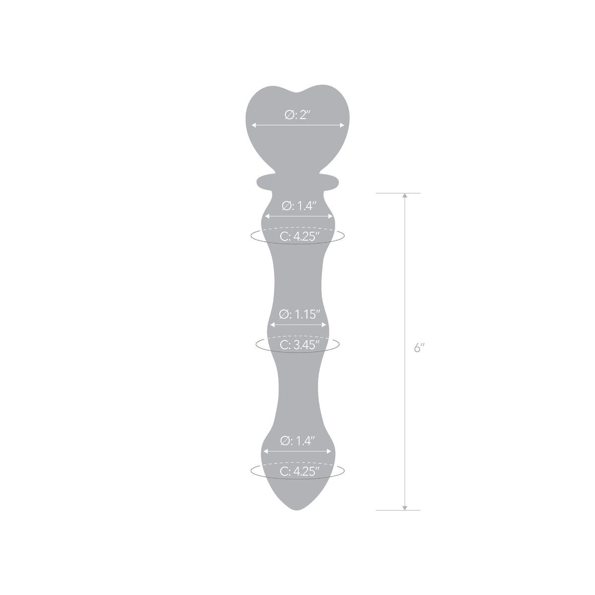 Glass 8inch Sweetheart Glass Dildo