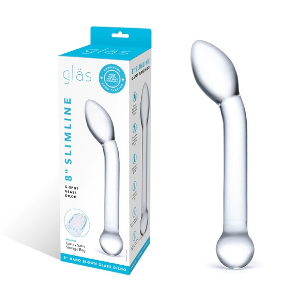 Glass 8inch Slimline G Spot Dildo