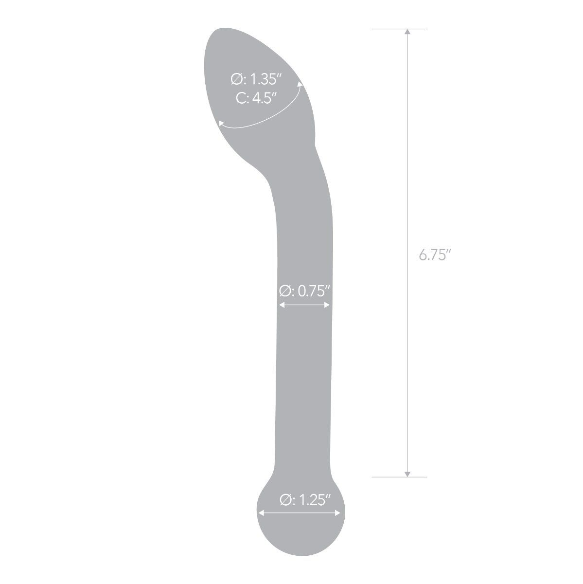 Glass 8inch Slimline G Spot Dildo