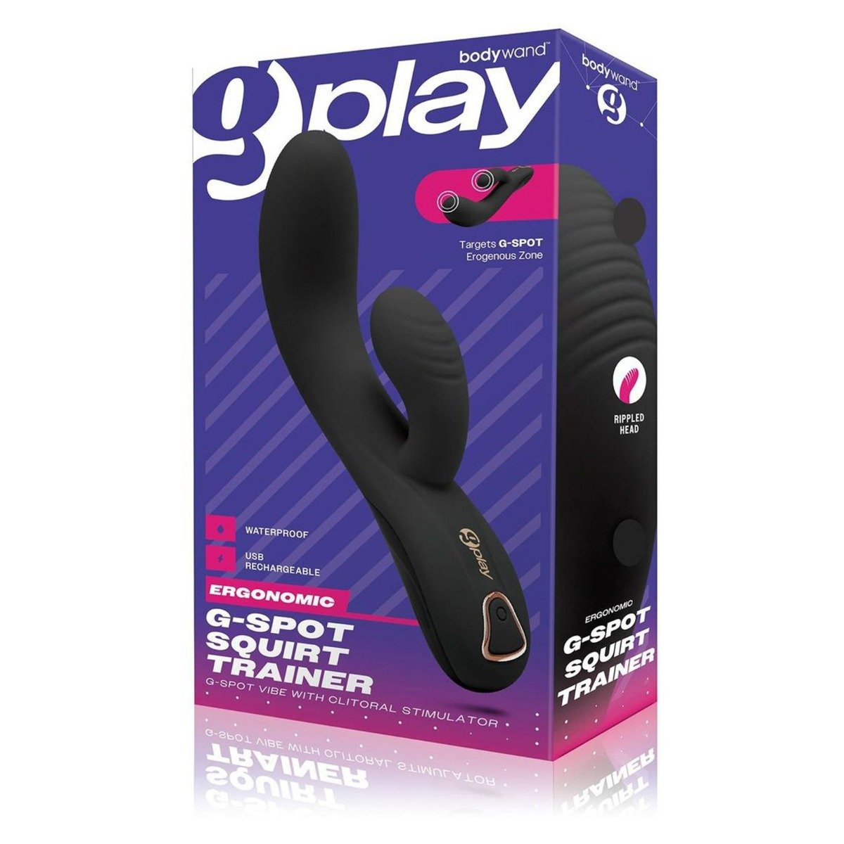 Bodywand G Play Ergonomic G Spot Squirt Trainer Vibrator And Clitoral Stimulator Black