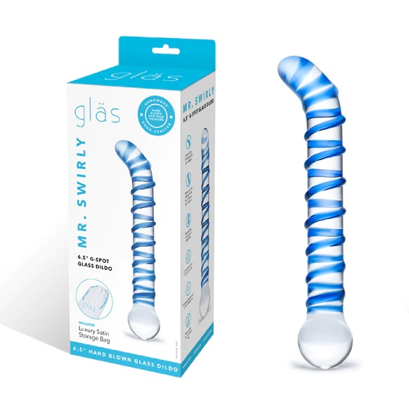 Glass 6.5inch Mr Swirly G Spot Glass Dildo Clear