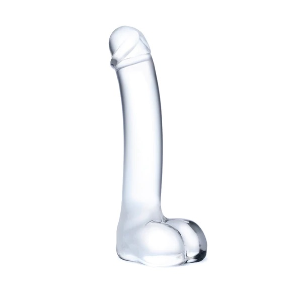 Glass 7inch Realistic Curved Dildo Clear