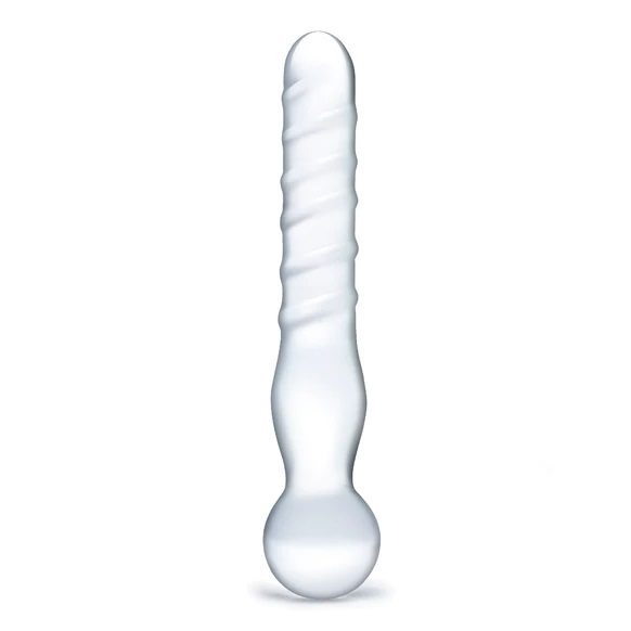 Glass 8inch Joystick Dildo Clear