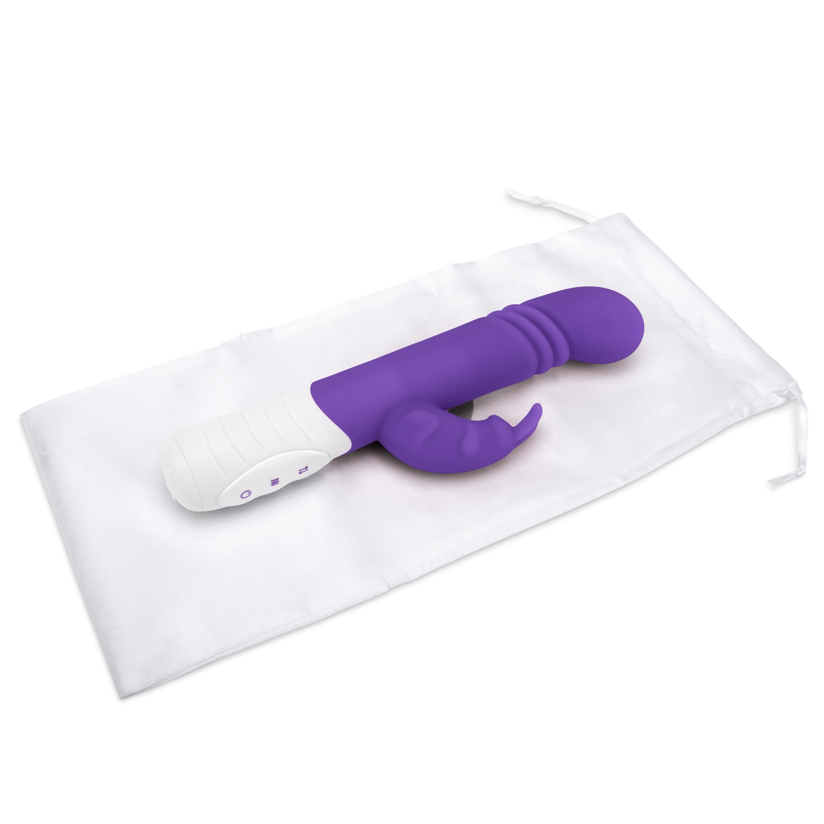 Rabbit Essentials Rechargeable Slim Shaft thrusting G Spot Rabbit Vibrator Purple