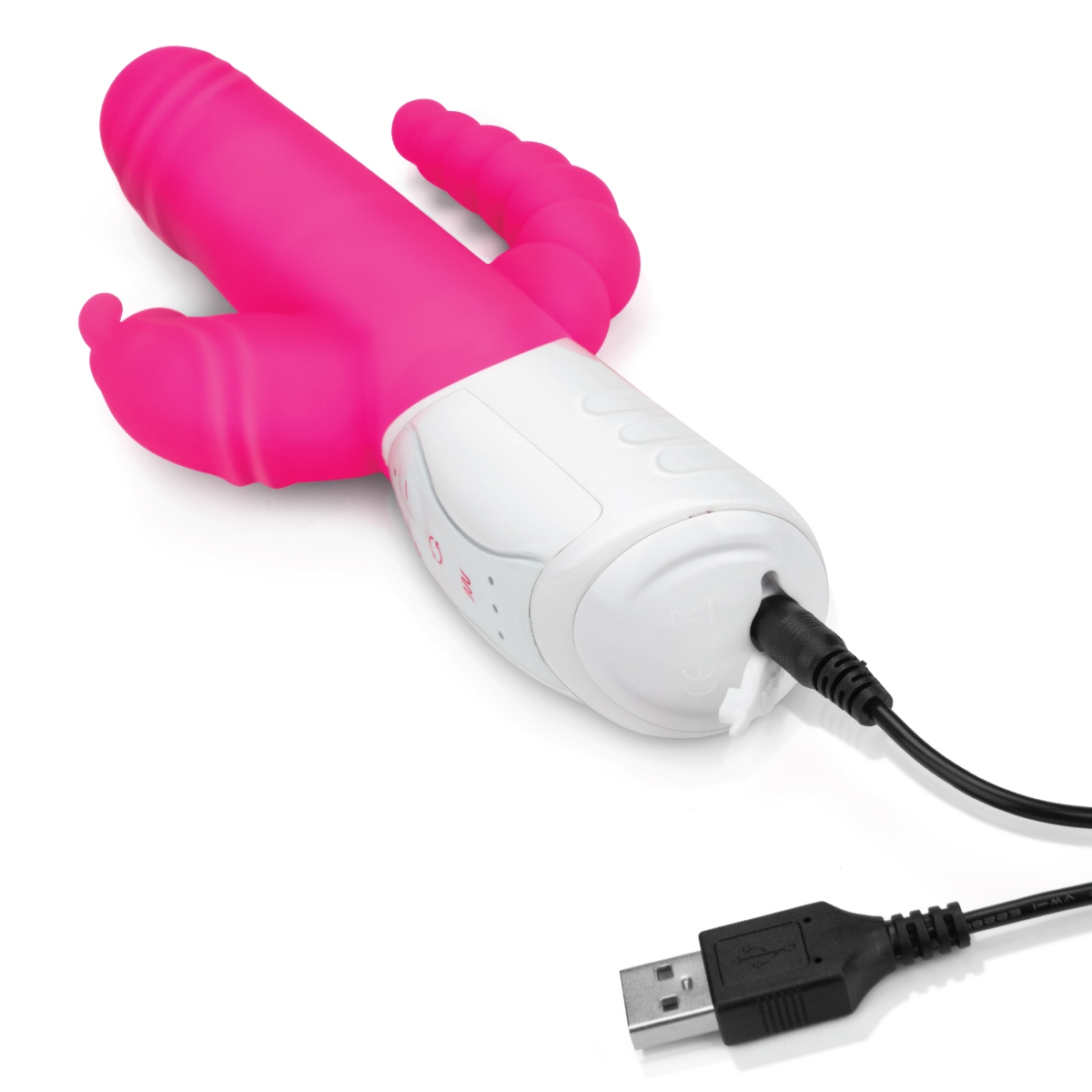 Rabbit Essentials RR Rechargeable Double Penetration Rabbit Hot Pink