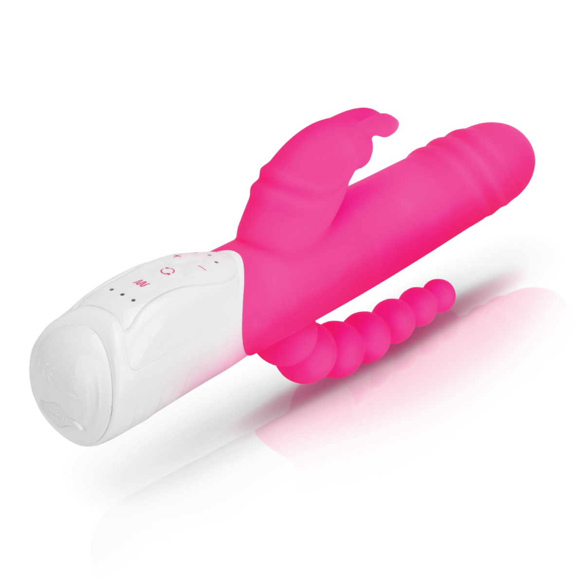 Rabbit Essentials RR Rechargeable Double Penetration Rabbit Hot Pink