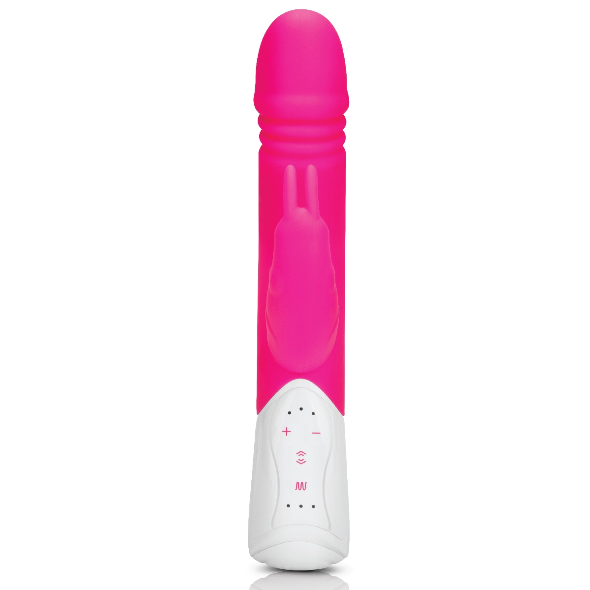 Rabbit Essentials RR Rechargeable Thrusting Rabbit Vibrator Hot Pink