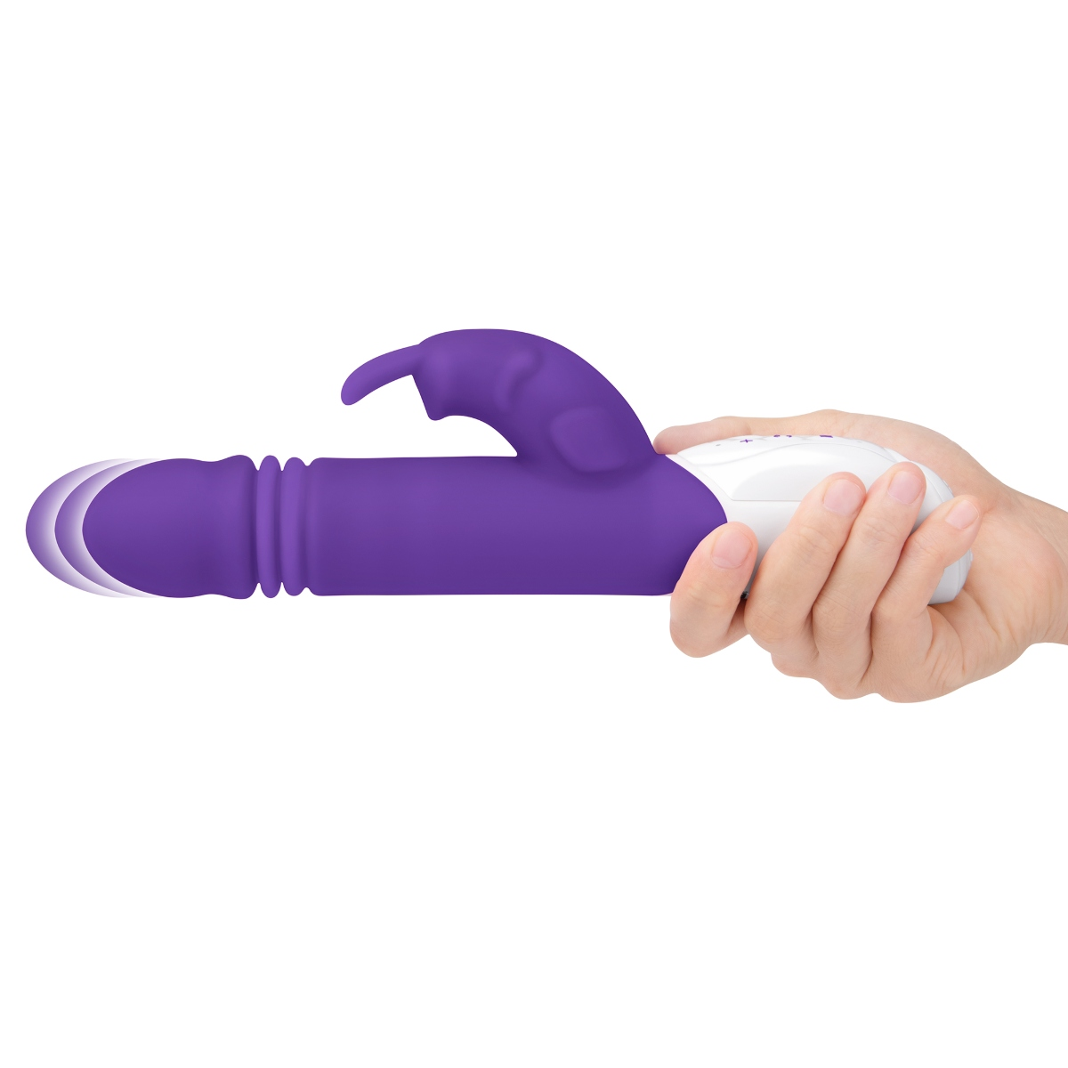 Rabbit Essentials RR Rechargeable G Spot Thrusting Rabbit Vibrator Purple