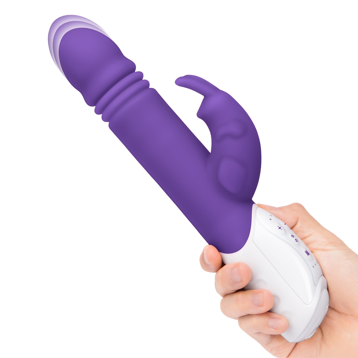 Rabbit Essentials RR Rechargeable G Spot Thrusting Rabbit Vibrator Purple