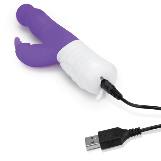 Rabbit Essentials RR Rechargeable Slim Shaft Rabbit Purple