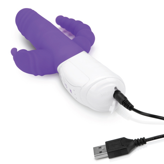 Rabbit Essentials RR Rechargeable Double Penetration Rabbit Purple