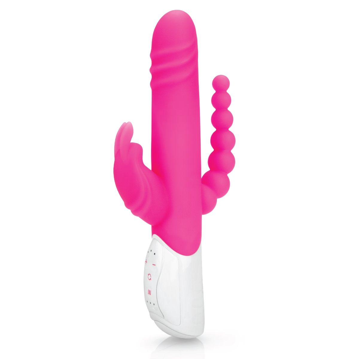 Rabbit Essentials RR Rechargeable Double Penetration Rabbit Hot Pink