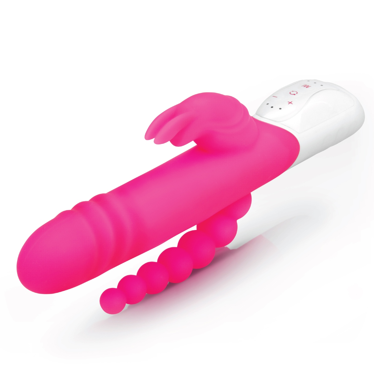 Rabbit Essentials RR Rechargeable Double Penetration Rabbit Hot Pink