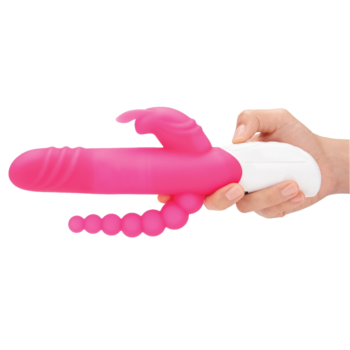 Rabbit Essentials RR Rechargeable Double Penetration Rabbit Hot Pink