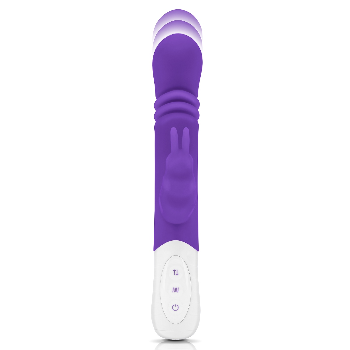 Rabbit Essentials Rechargeable Slim Shaft thrusting G Spot Rabbit Vibrator Purple