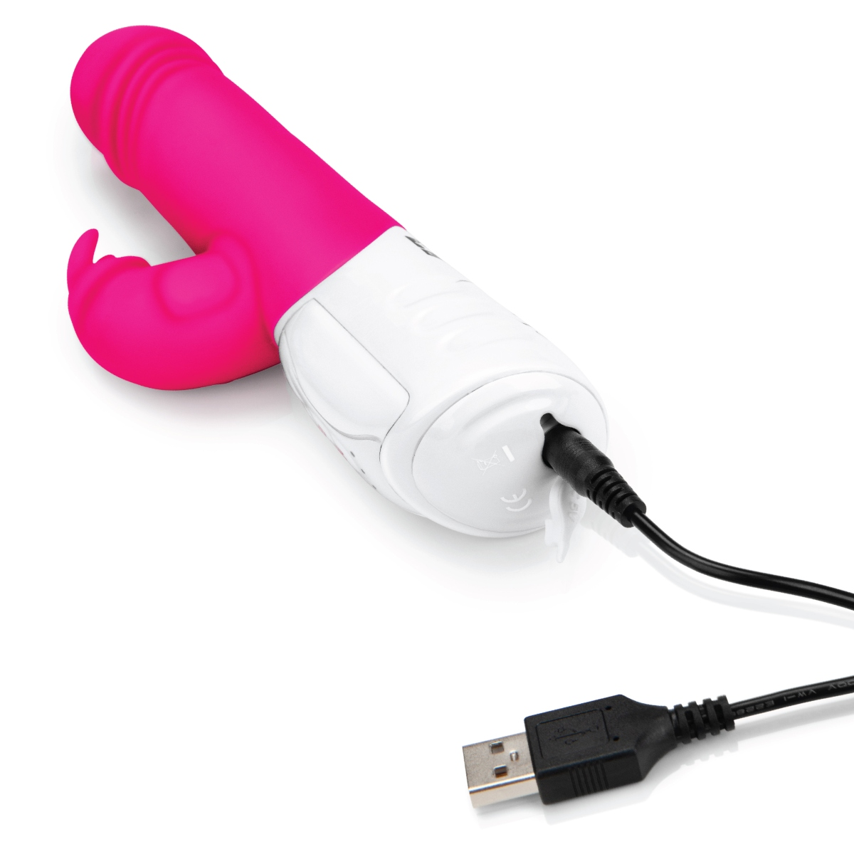 Rabbit Essentials RR Rechargeable Thrusting Rabbit Vibrator Hot Pink