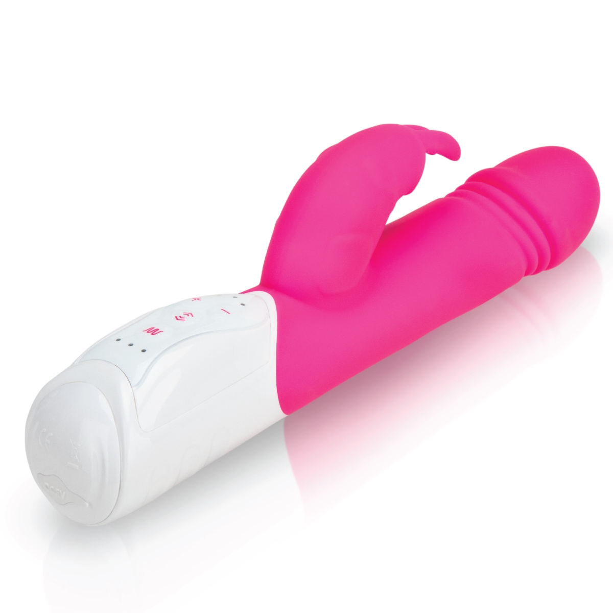 Rabbit Essentials RR Rechargeable Thrusting Rabbit Vibrator Hot Pink