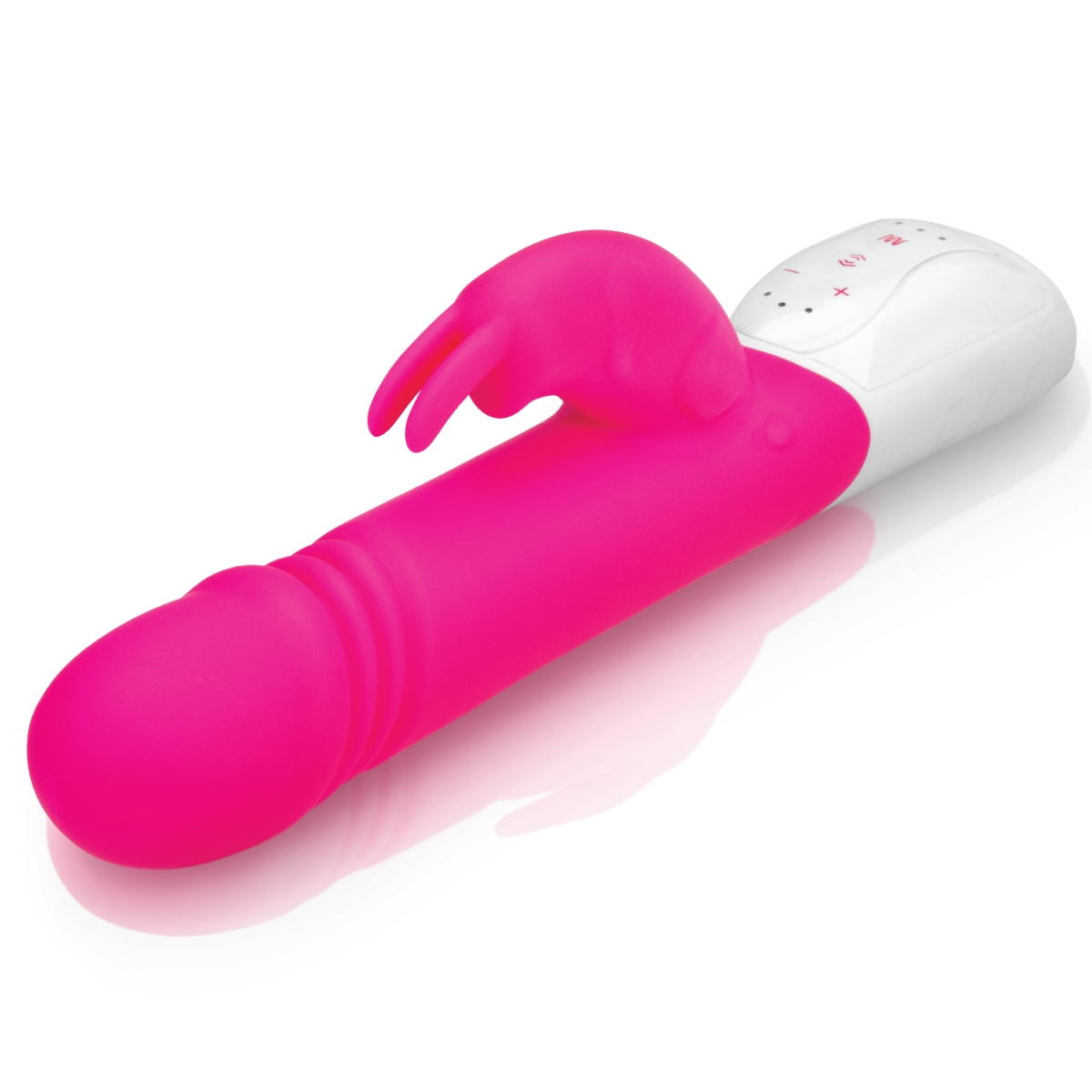 Rabbit Essentials RR Rechargeable Thrusting Rabbit Vibrator Hot Pink