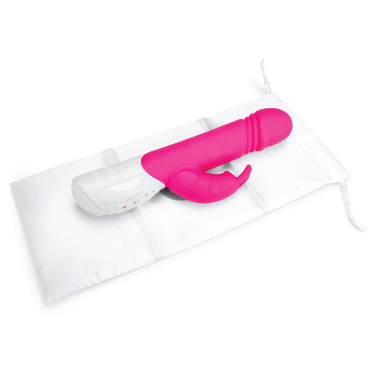 Rabbit Essentials RR Rechargeable Thrusting Rabbit Vibrator Hot Pink