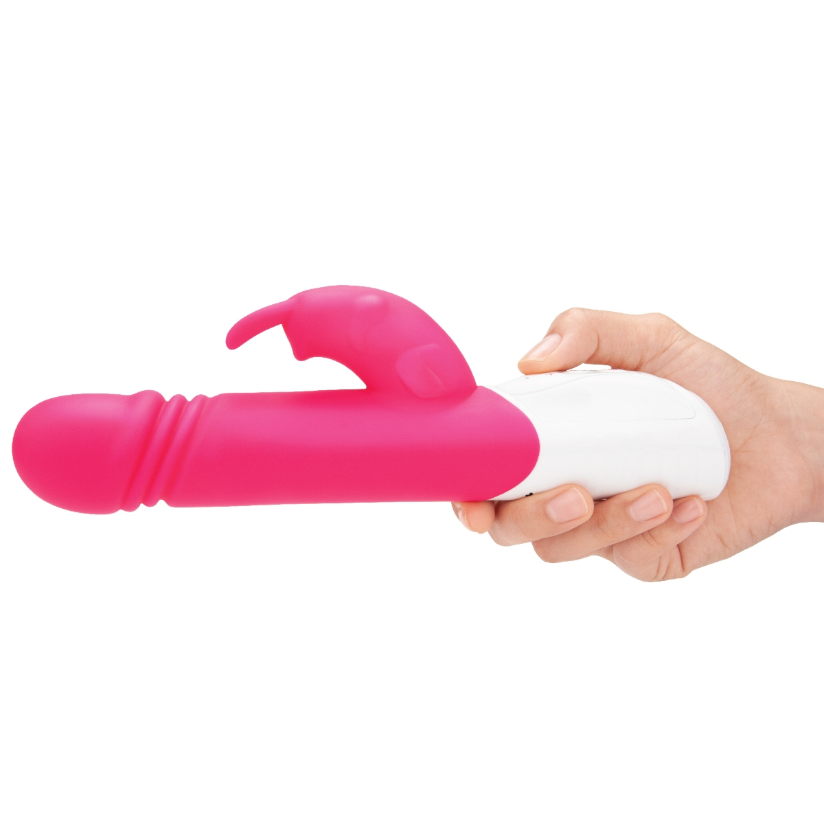 Rabbit Essentials RR Rechargeable Thrusting Rabbit Vibrator Hot Pink