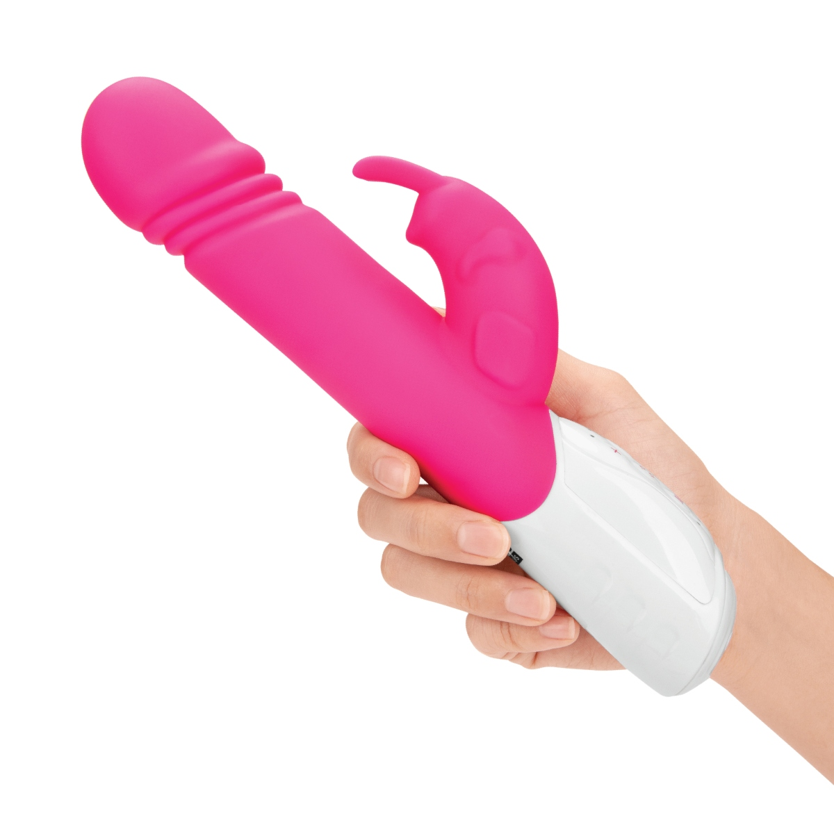 Rabbit Essentials RR Rechargeable Thrusting Rabbit Vibrator Hot Pink