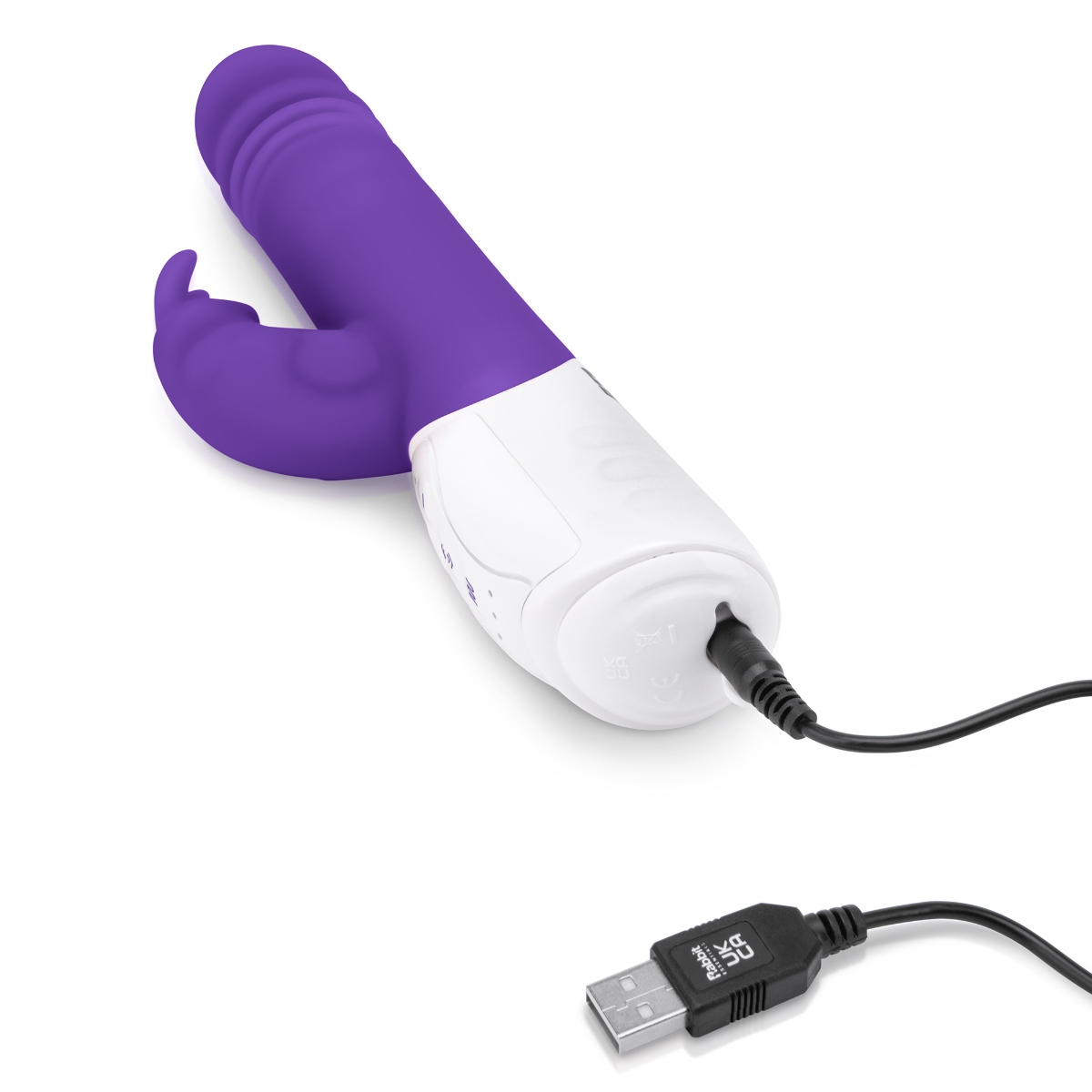 Rabbit Essentials RR Rechargeable G Spot Thrusting Rabbit Vibrator Purple