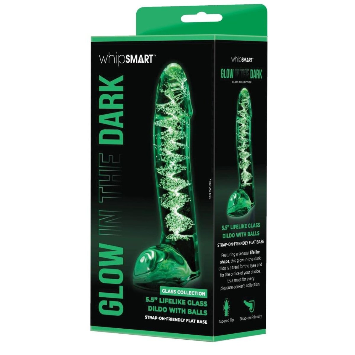 Whipsmart Glow In The Dark Glass Dildo