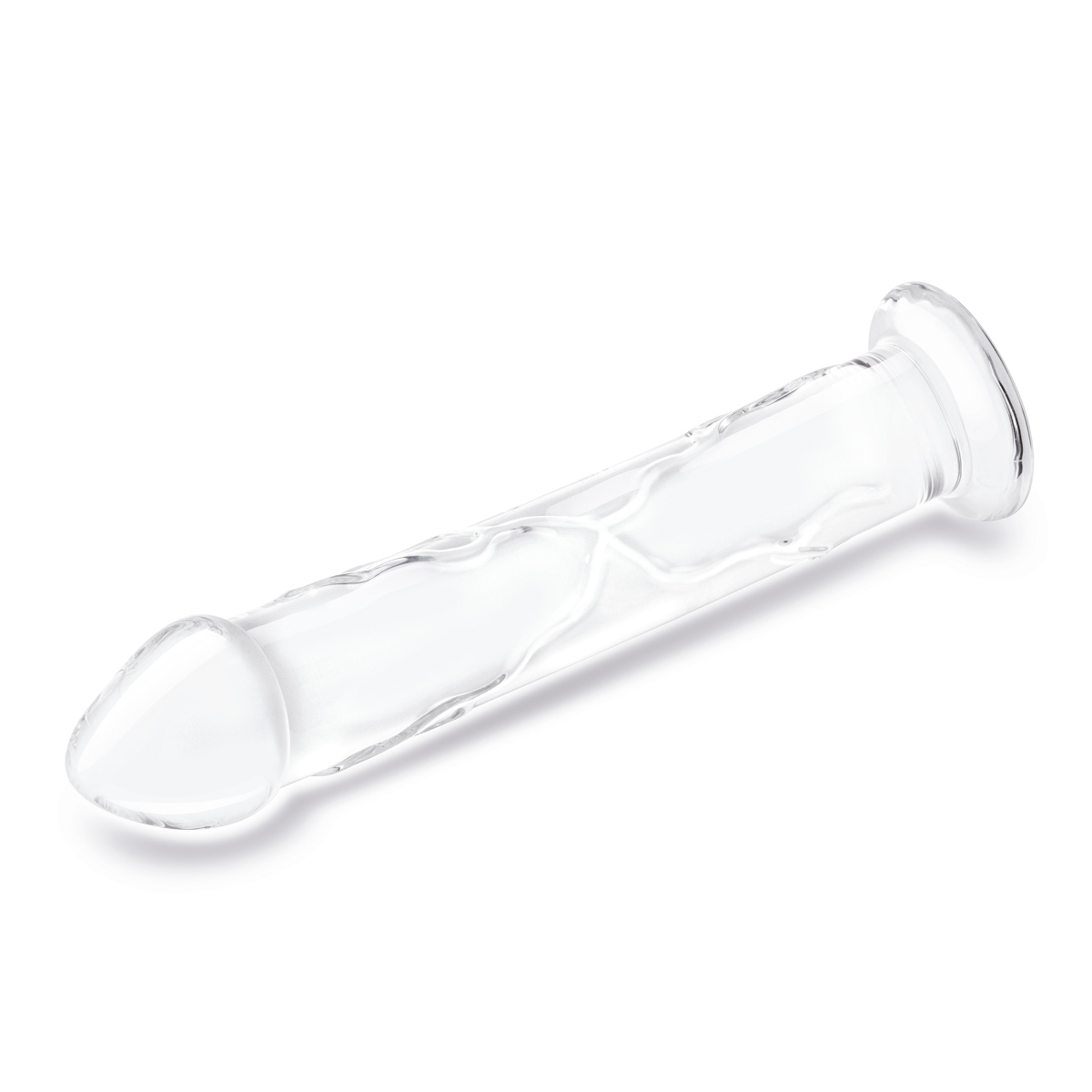 Glass 12inch Glass Dildo With Veins and Flat Base